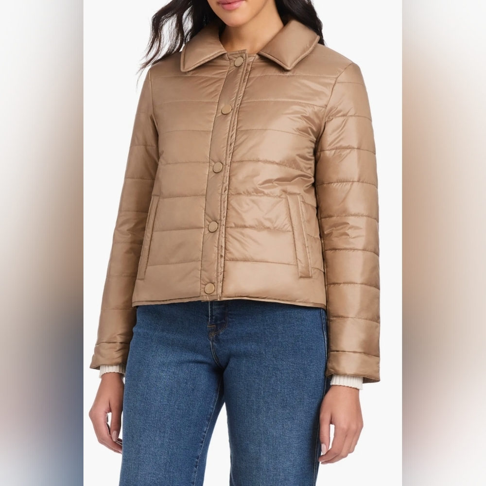 KATE SPADE NEW YORK CAMEL QUILTED WATER RESISTANT JACKET XL